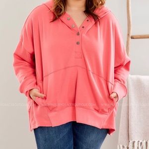 NWT Heyson Oversized Coral Hoodie , size 2x